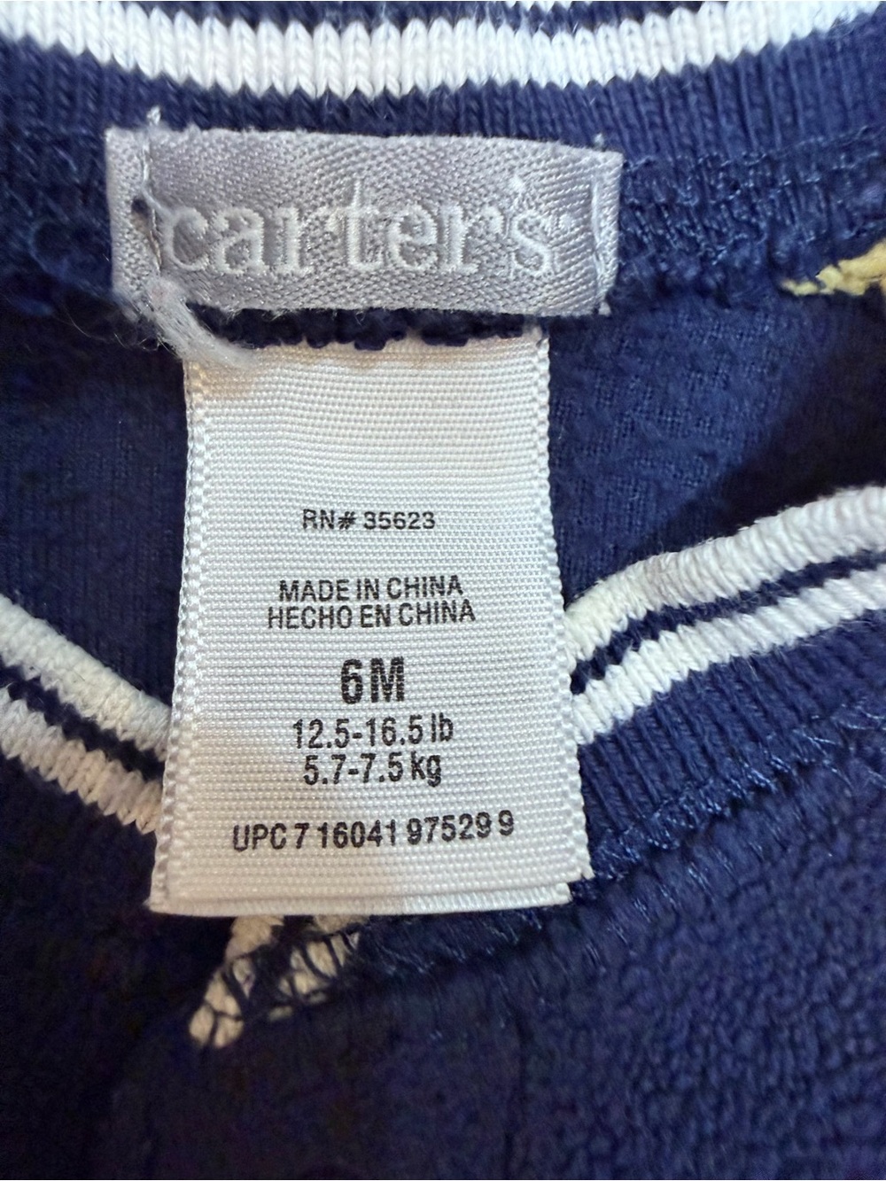 Vintage Carter’s Baby 6M Fleece One Piece Lion Alphabet Y2K Navy Yellow - Picture 2 of 6